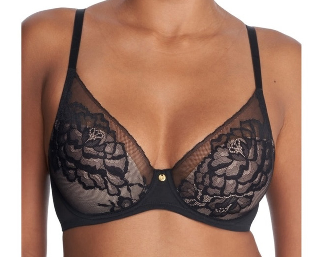 Natori Bra 721150 Flora contour underwire black size 36DD 36E